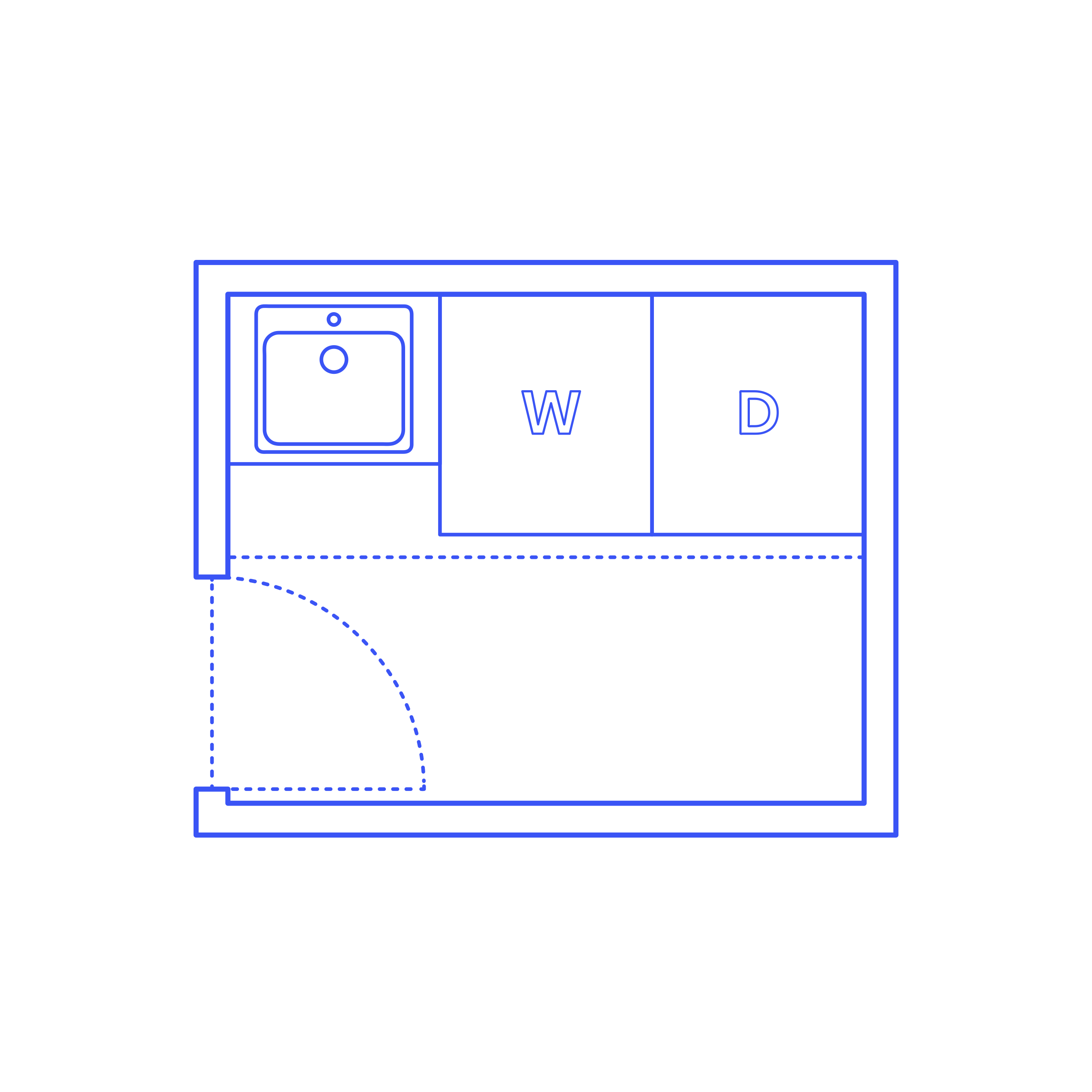 Layouts Laundry Rooms Galley Single Row Three Unit Laundry Room Outline Drawing Svg Vector Free Vectors